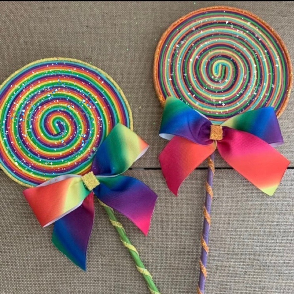 Rainbow faux lollipops fake lollipops